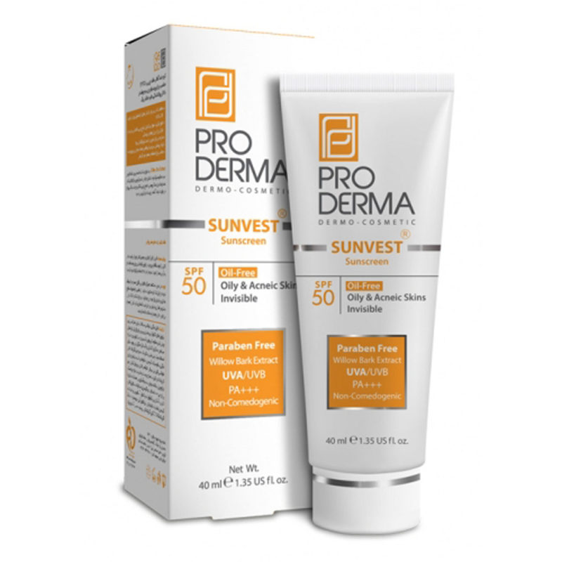 کرم ضد آفتاب فاقد چربی پرودرما SPF50 مناسب پوستهای چرب و جوشدار حجم ۴۰ میلیلیتر تصویر کرم ضد آفتاب فاقد چربی پرودرما SPF50 حجم ۴۰ میلیلیتر مناسب پوستهای چرب و جوشدار با بافت سبک برای محافظت بالا، کنترل چربی و جلوگیری از بروز آکنه