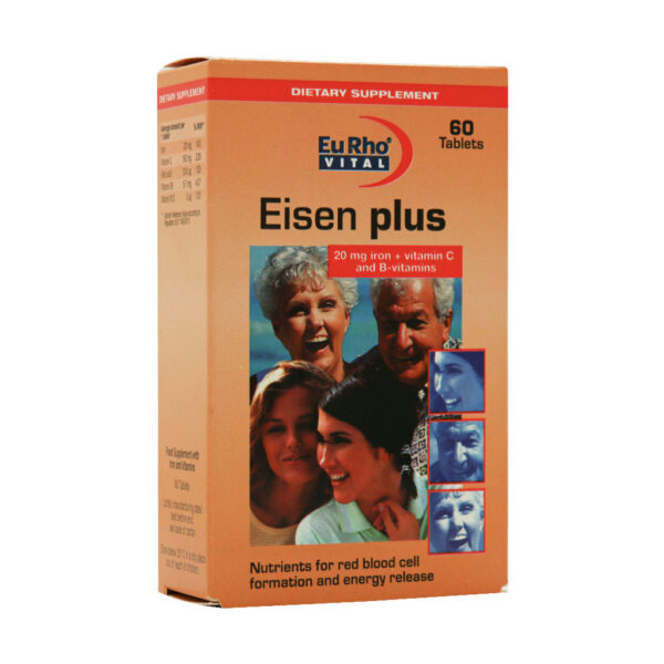 Eurho-Vital-Eisen-Plus-Tabs-1 قرص آیزن پلاس یوروویتال ۶۰ عدد - تصویر 1