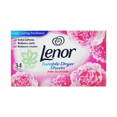 تصویر ورق خوشبوکننده لباس لنور Lenor رایحه شکوفه صورتی بسته ۳۴ عددی برای ایجاد عطری ملایم، ماندگار و تازه در لباس‌ها پس از شست‌وشو