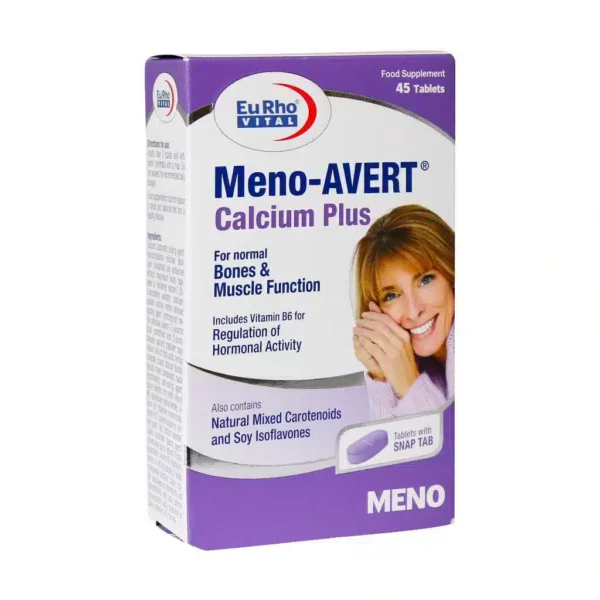 Eurhovital-Meno-Avert-Calcium-Plus-Tablets.jpg قرص منو اورت کلسیم پلاس یوروویتال 45 عدد - تصویر 1