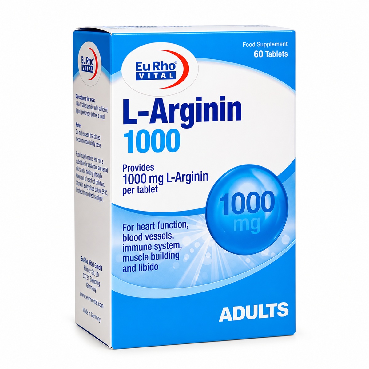 قرص ال آرژنین 1000 یوروویتال 60 عددی قرص ال آرژنین 1000 یوروویتال 60 عددی