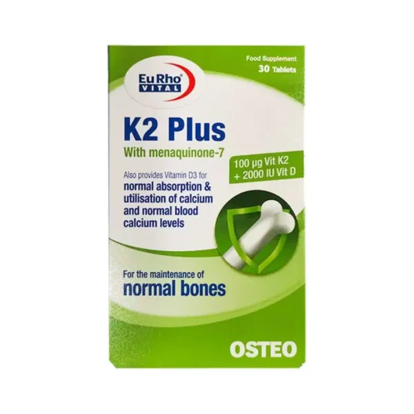 قرص-کا2-پلاس-یوروویتال-1100x1100 قرص مولتی ویتامین یوروویتال مدل K2 Plus بسته 30 عددی - تصویر 1