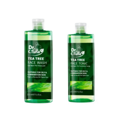 پکیج ضدجوش(ژل شستشوی صورت تی تری Tea Tree دکتر سی تونا فارماسی ،تونر ضد جوش دکتر سی تونا فارماسی حاوی عصاره درخت چای 225 میلی لیتر)