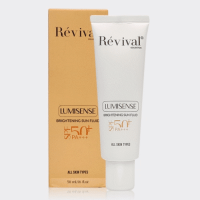 تصویر فلوئید ضد آفتاب روشن‌کننده کلکسیون رویوال مدل Lumisense SPF50 با بافت سبک و جذب سریع برای محافظت در برابر آفتاب و افزایش شفافیت و درخشندگی پوست