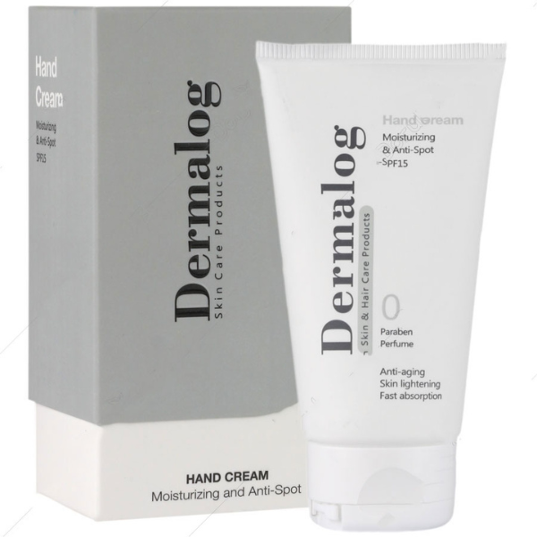کرم مرطوبکننده دست درمالوگ حاوی ضد لک SPF15 حجم ۵۰ میلیلیتر تصویر کرم مرطوبکننده دست درمالوگ حاوی ضد لک SPF15 حجم ۵۰ میلیلیتر برای آبرسانی، روشنکنندگی و محافظت از پوست دست در برابر آفتاب و لکهای پوستی