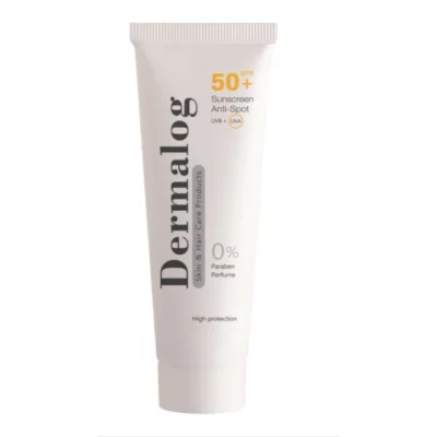 تصویر کرم ضد آفتاب ضد لک درمالوگ مدل Anti Spot Sunscreen SPF50 با فرمول محافظت‌کننده در برابر اشعه‌های UVA و UVB، مناسب برای کاهش و جلوگیری از ایجاد لک‌های پوستی