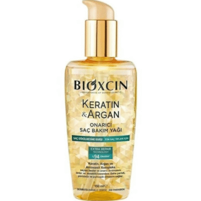 تصویر روغن مراقبت مو بیوکسین حاوی کراتین و آرگان Bioxcin Keratin & Argan برای ترمیم، نرمی و درخشندگی موهای خشک و آسیب‌دیده