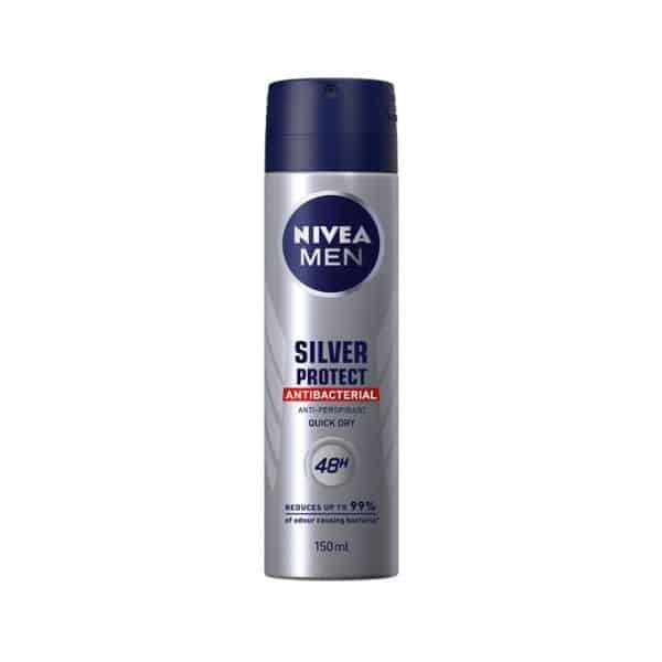 اسپری ضد تعریق مردانه نیوآ مدل Silver Protect حجم ۱۵۰ میلیلیتر | تصویر اسپری ضد تعریق مردانه نیوآ مدل Silver Protect حجم ۱۵۰ میلیلیتر با محافظت ۴۸ ساعته در برابر تعریق و بوی بدن