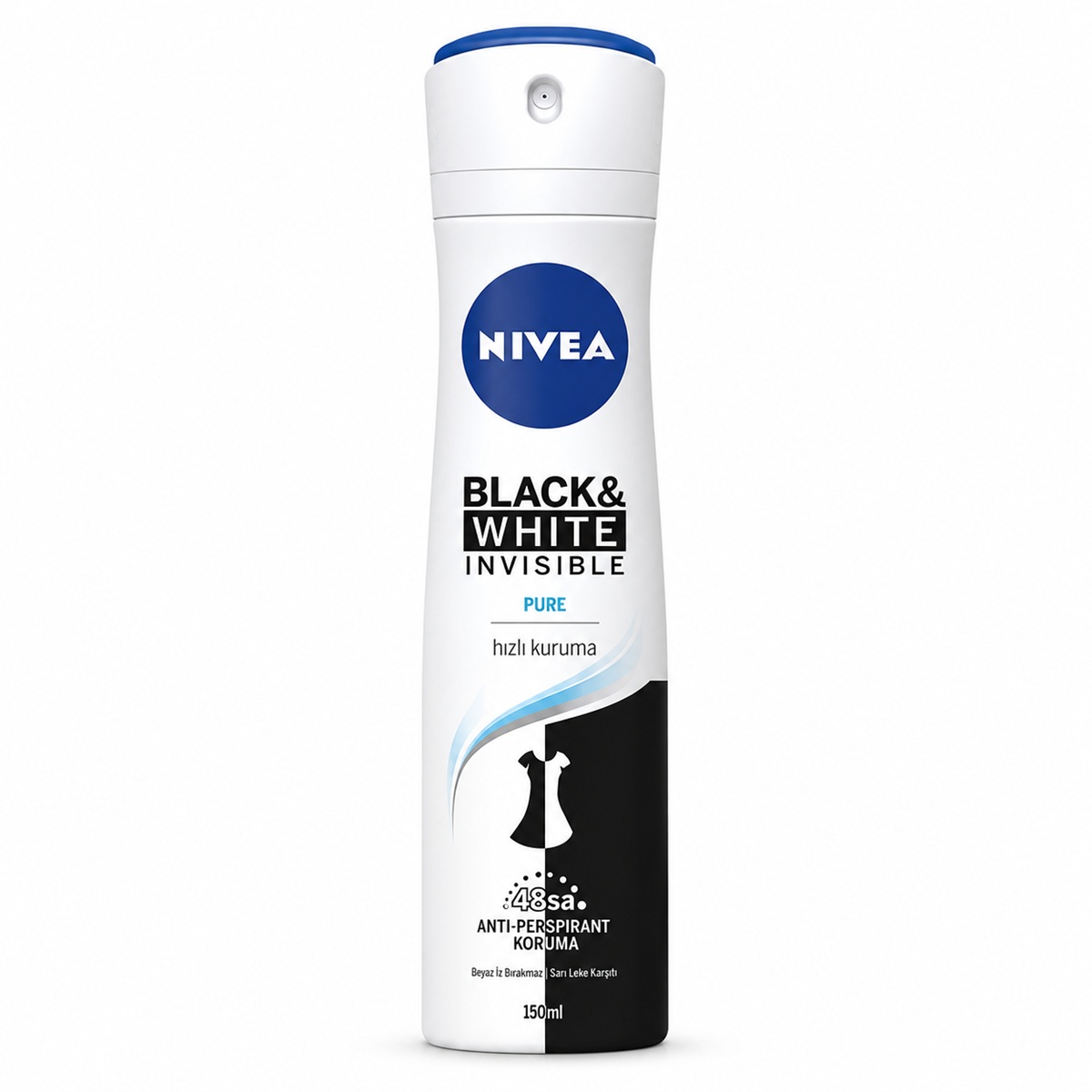 اسپری ضد تعریق زنانه نیوآ مدل(black & white invisible pure)حجم 150 میل اسپری ضد تعریق زنانه نیوآ مدل(black & white invisible pure)حجم 150 میل