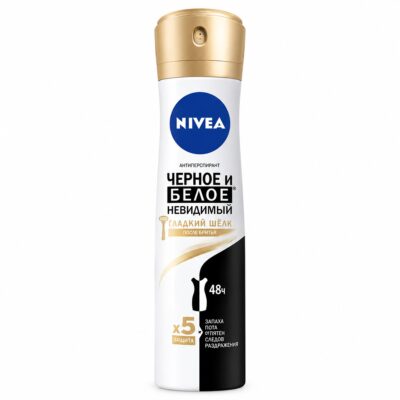 اسپری ضد تعریق زنانه نیوا بلک اند وایت مدل silky smooth حجم 150 میلی لیتر
