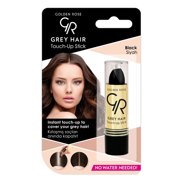 Grey-Hair-Touch-Up-Stick-black استیک پوشاننده موهای سفید گلدن رز - تصویر 1
